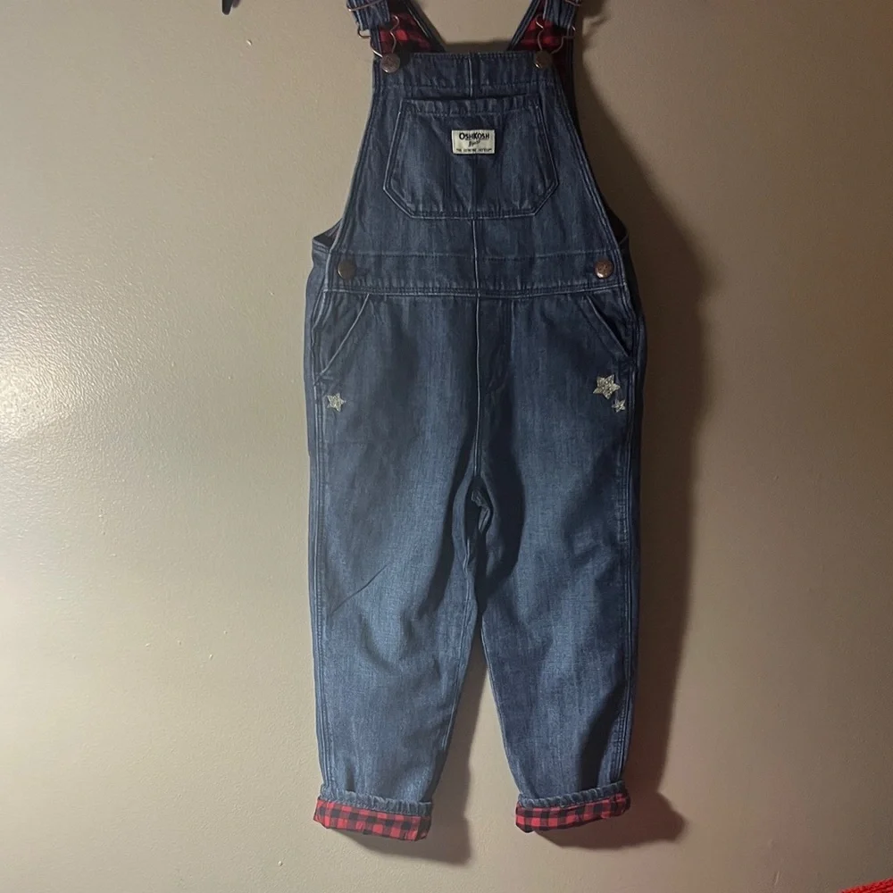 OshKosh B'gosh Dark Blue Denim Overalls with Star Patches